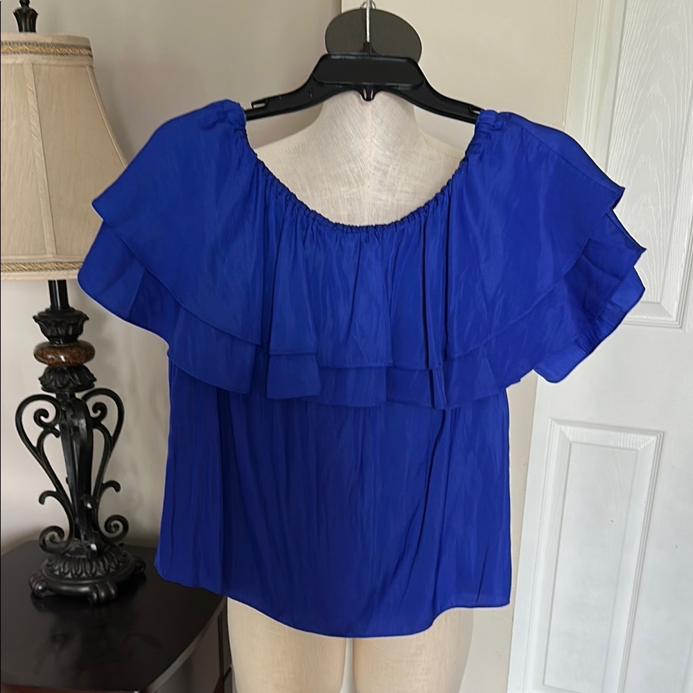 Lilly Pulitzer Ruffled Blue Blouse